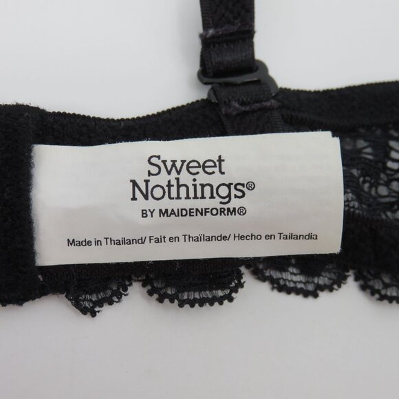 Maidenform 34B Sweet Nothings Bra Style 08104 Animal Print Black Lace Underwire - Picture 10 of 15
